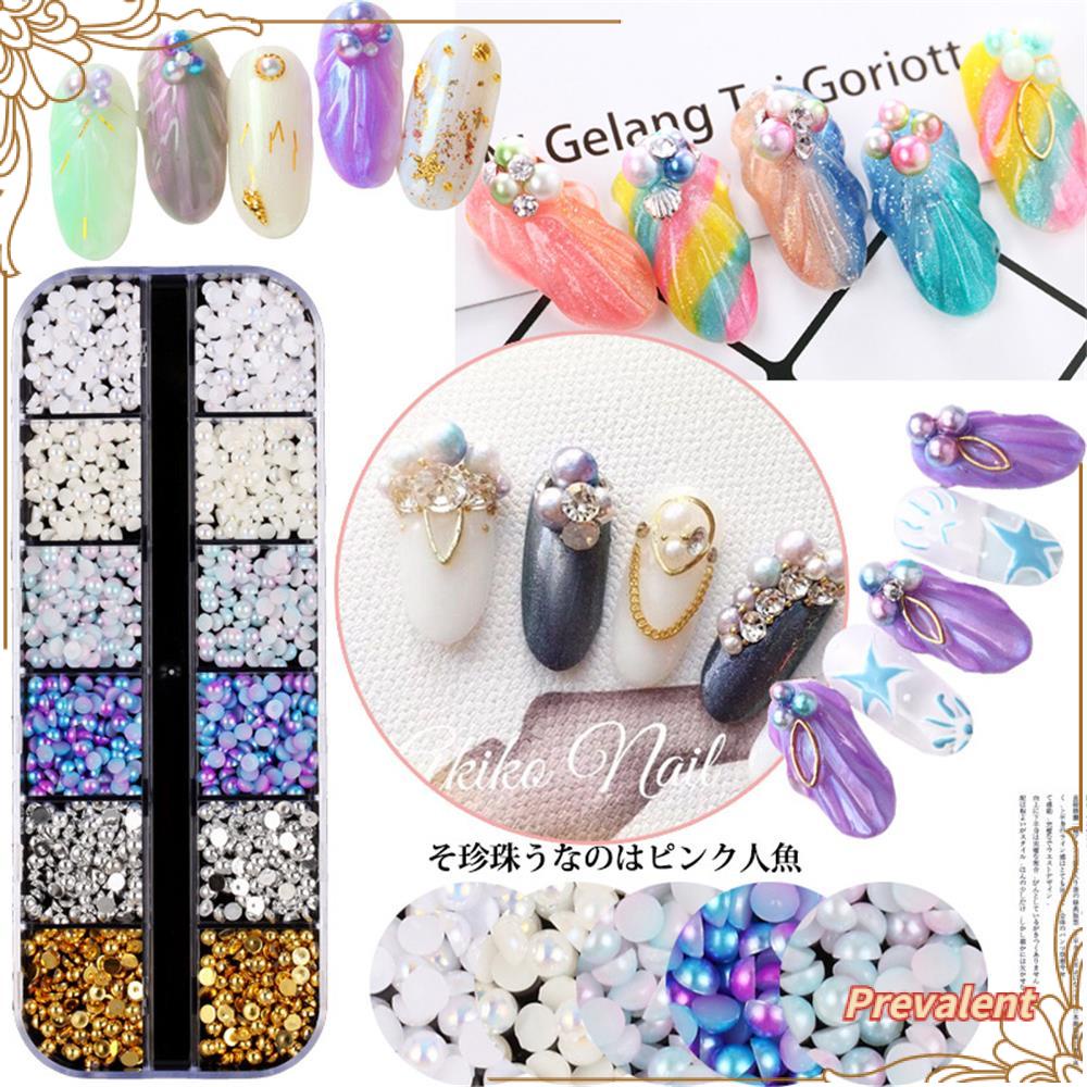 Preva Nail Art Mutiara Fashion Wanita Ukuran Campur Manik-Manik 3D