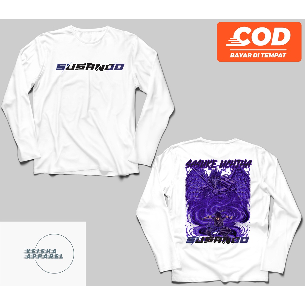 KAOS BAJU LENGAN PANJANG SASUKE UCHIHA X SUSANOO KAOS ANIME PRIA WANITA