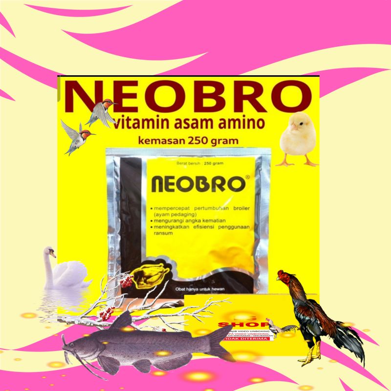 250 GRAM NEOBRO obat vitamin peng gemuk nafsu makan ayam burung bebek hamster ikan persingkat masa panen medion ori