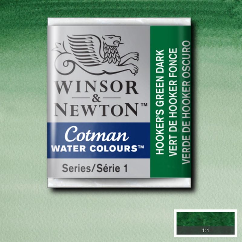 

COTMAN WATERCOLOUR HALF PAN HOOKER'S GREEN DARK WINSOR & NEWTON