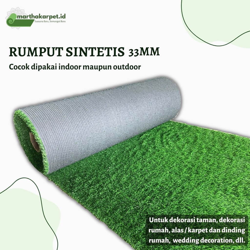 Rumput Sintetis 33mm Ukuran 10 M x 2 M rumput sintetis taman | karpet rumput sintetis