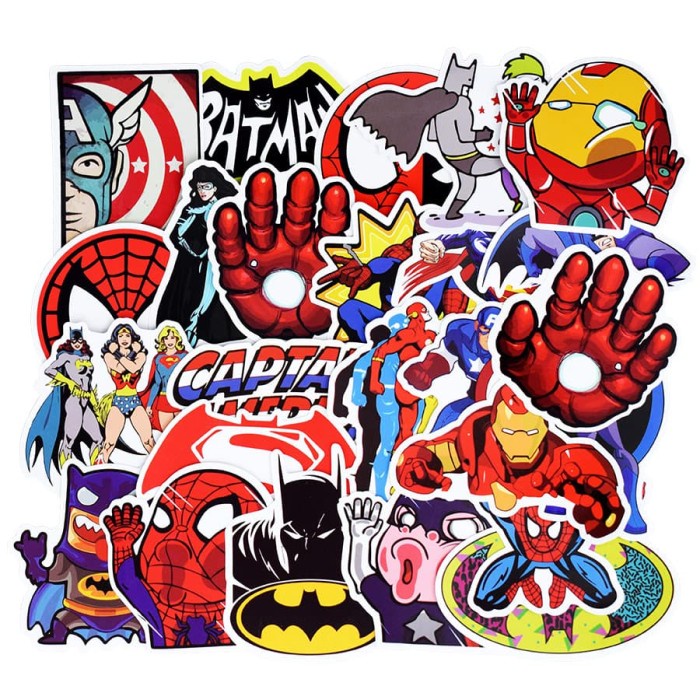 

50 pcs Stiker Sticker Super Hero Lucu Mixed Marvel DC Laptop Mobil