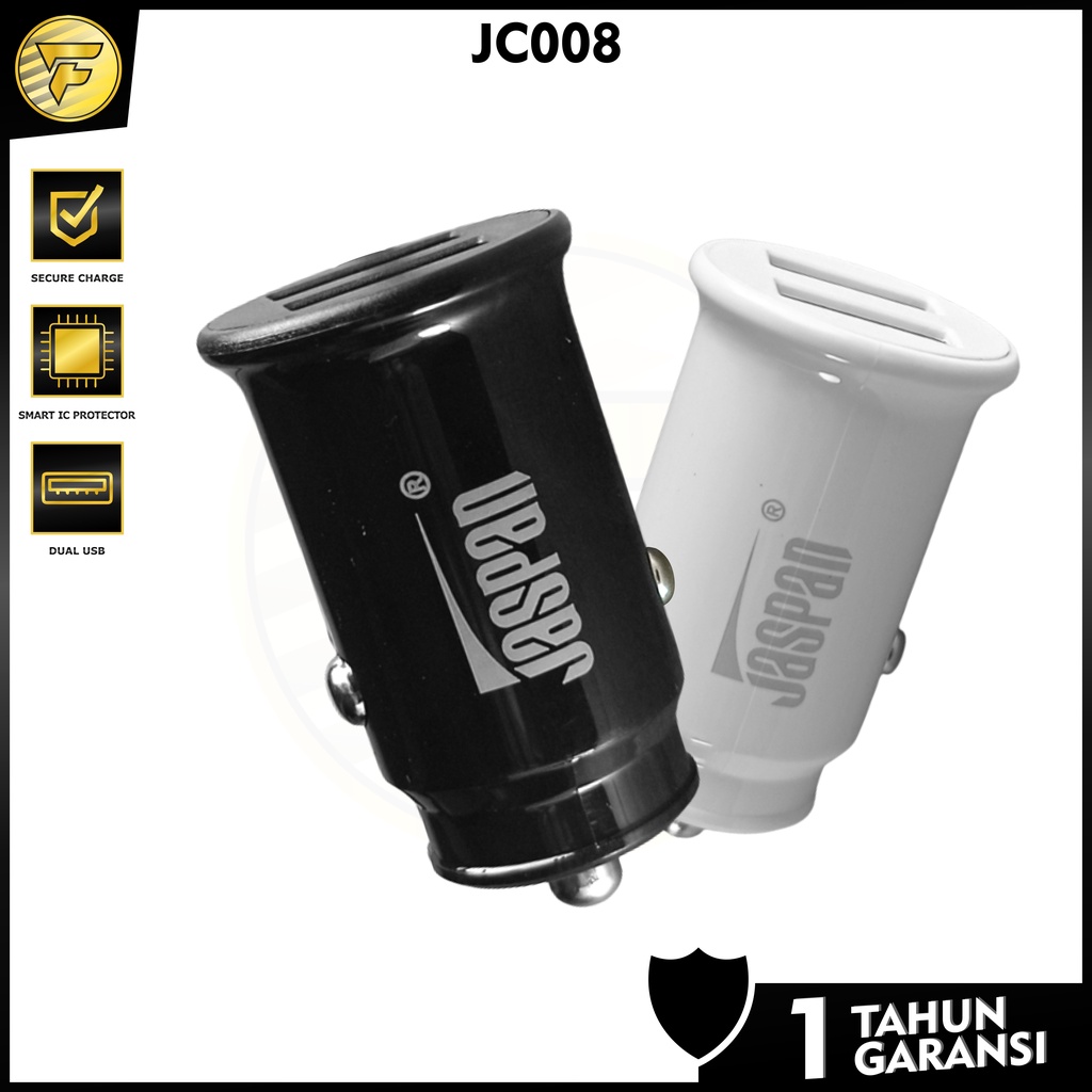 JASPAN JC8 Batok saver Fast Charging adaptor 2port USB untuk charger mobil universal original