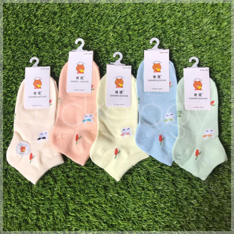 (Min 3pcs @5.000) Kaos kaki anak lucu rabbit Merk Qishen mata kaki kids socks girl boy