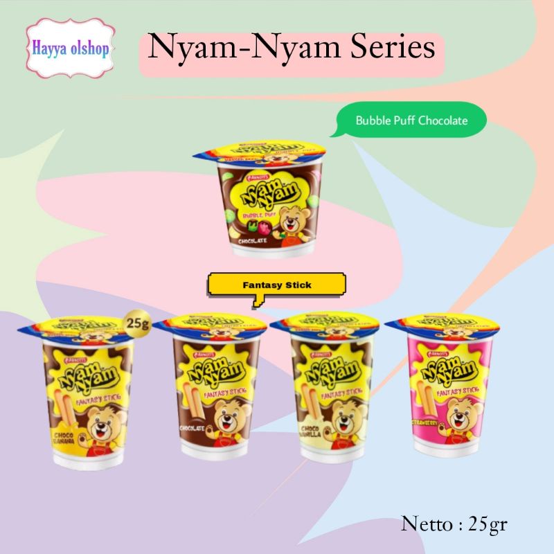 Nyam-Nyam Snack Fantasy Stick/Bubble Puff 25gr