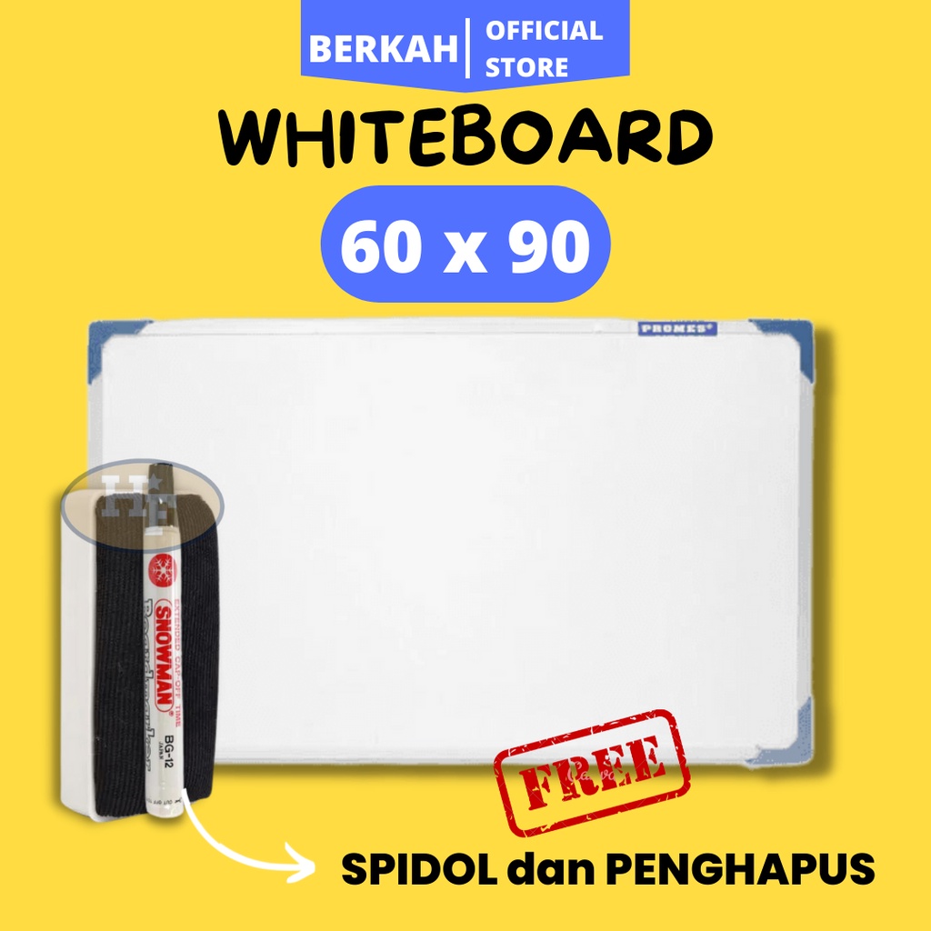 

Whiteboard 60 x 90/ Papan Tulis White Board / White Board / Papan Tulis / Papan Tulis White Board Anak / Whiteboard / Board / Papan Tulis Putih / Papan Tulis Ukuran 80 x 120