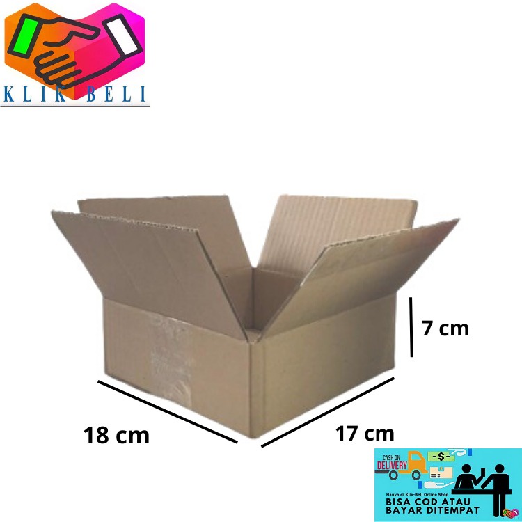 

Kardus Box Polos Persegi Panjang Ukuran 18x17x7 CM