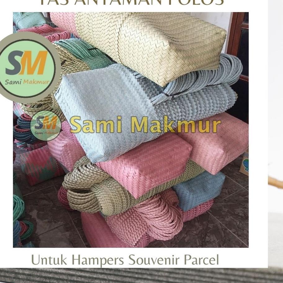 ⇯ Tas Anyaman Plastik POLOS LURIK JUMBO (L) / Tas Belanja / Tas Anyam Jinjing / Tas Hajatan Parcel ♟