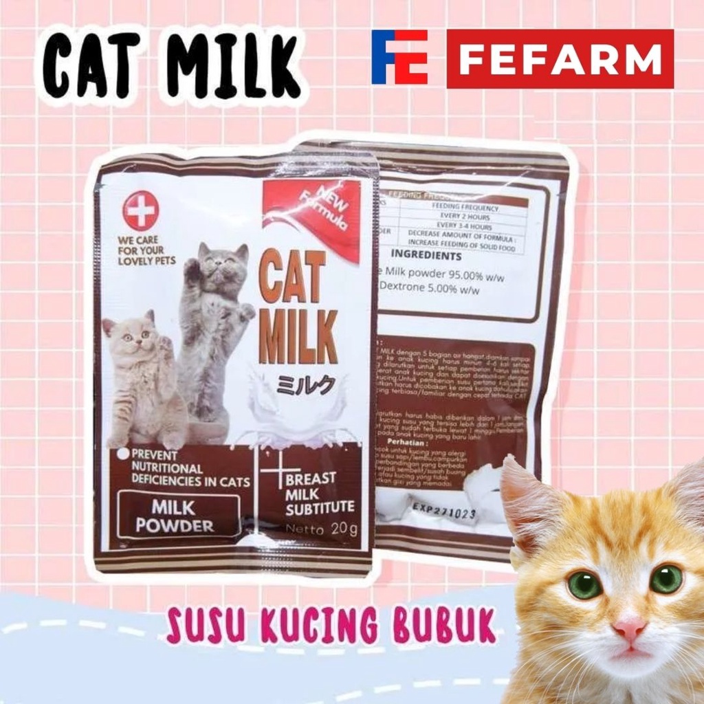 Cat Milk Susu Kitten Anak Kucing Sachet  20gram FEFARM