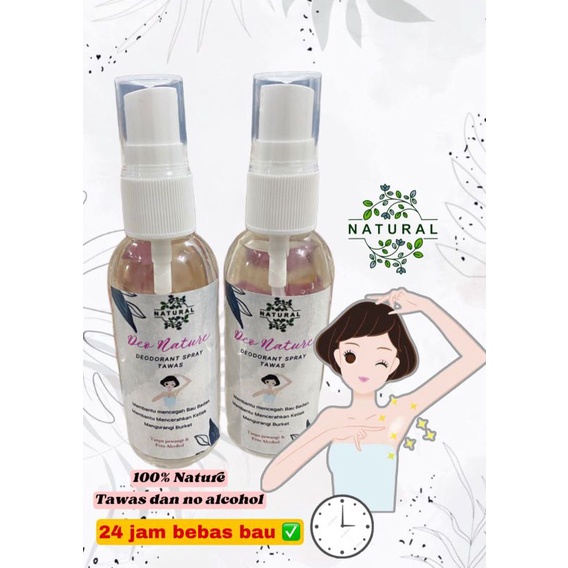 (60ml) Deodorant spray tawas anti bau Nature