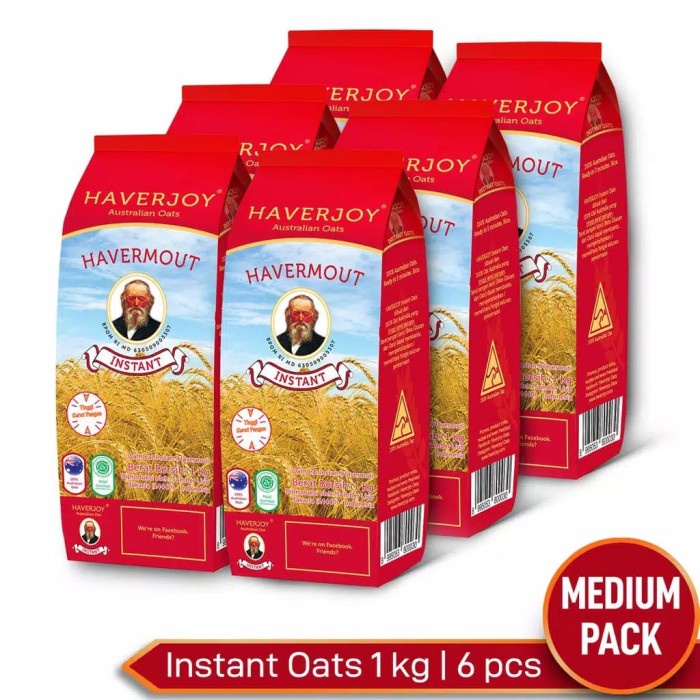 

[NEW] Haverjoy Medium Pack Instan Oats 1kg - 6pcs