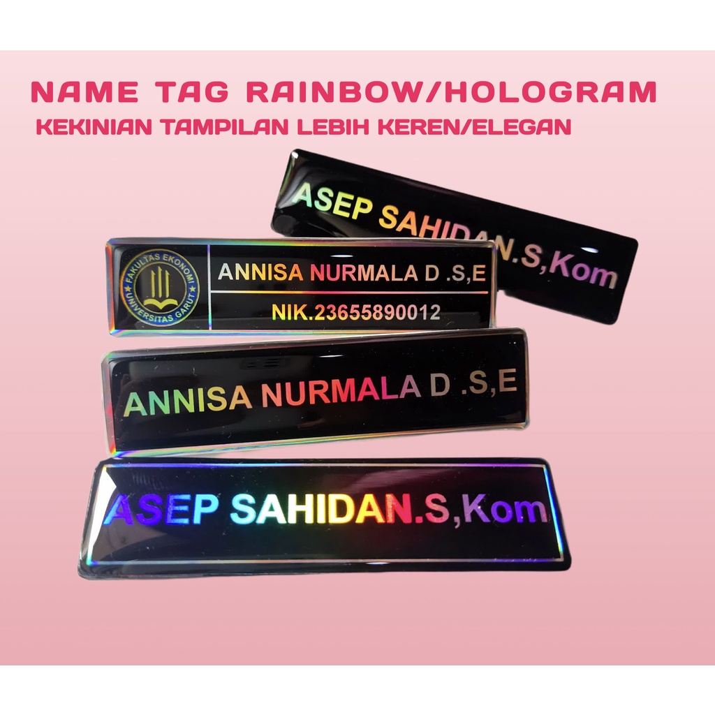 

Name tag/Papan nama/Papan nama dada HOLOGRAM/RAINBOW