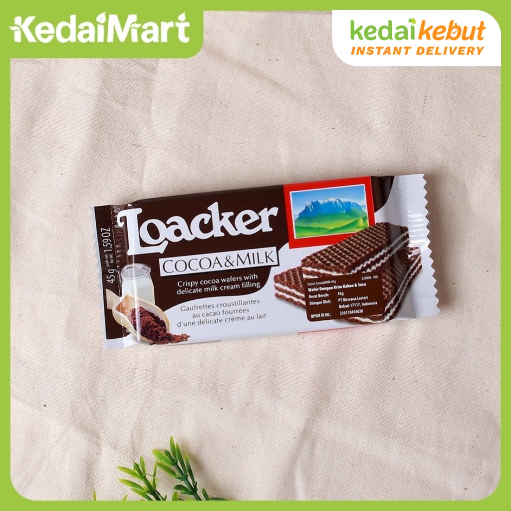 

Wafer Loacker Cocoa & Milk 45 Gram