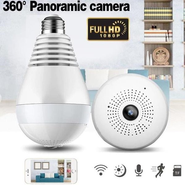 CCTV Bohlam IP Camera  Bulb CCTV 2MP Lampu Panorama Fisheye 360 V380 Pro