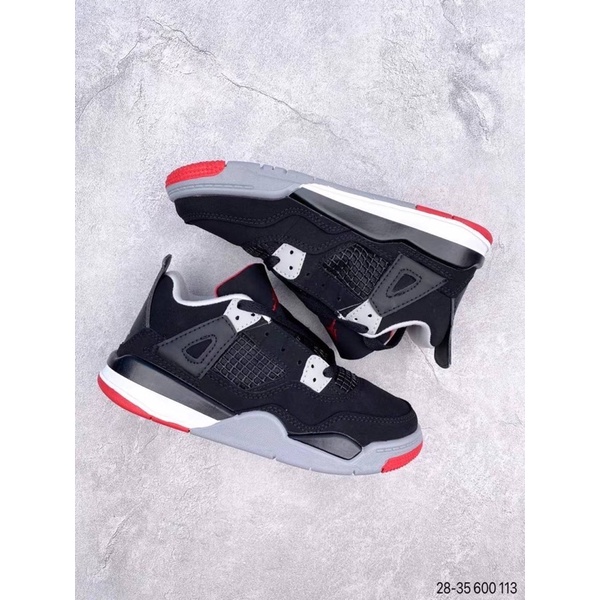 AIR JORDAN 4 KIDS BRED SNEAKERS ANAK