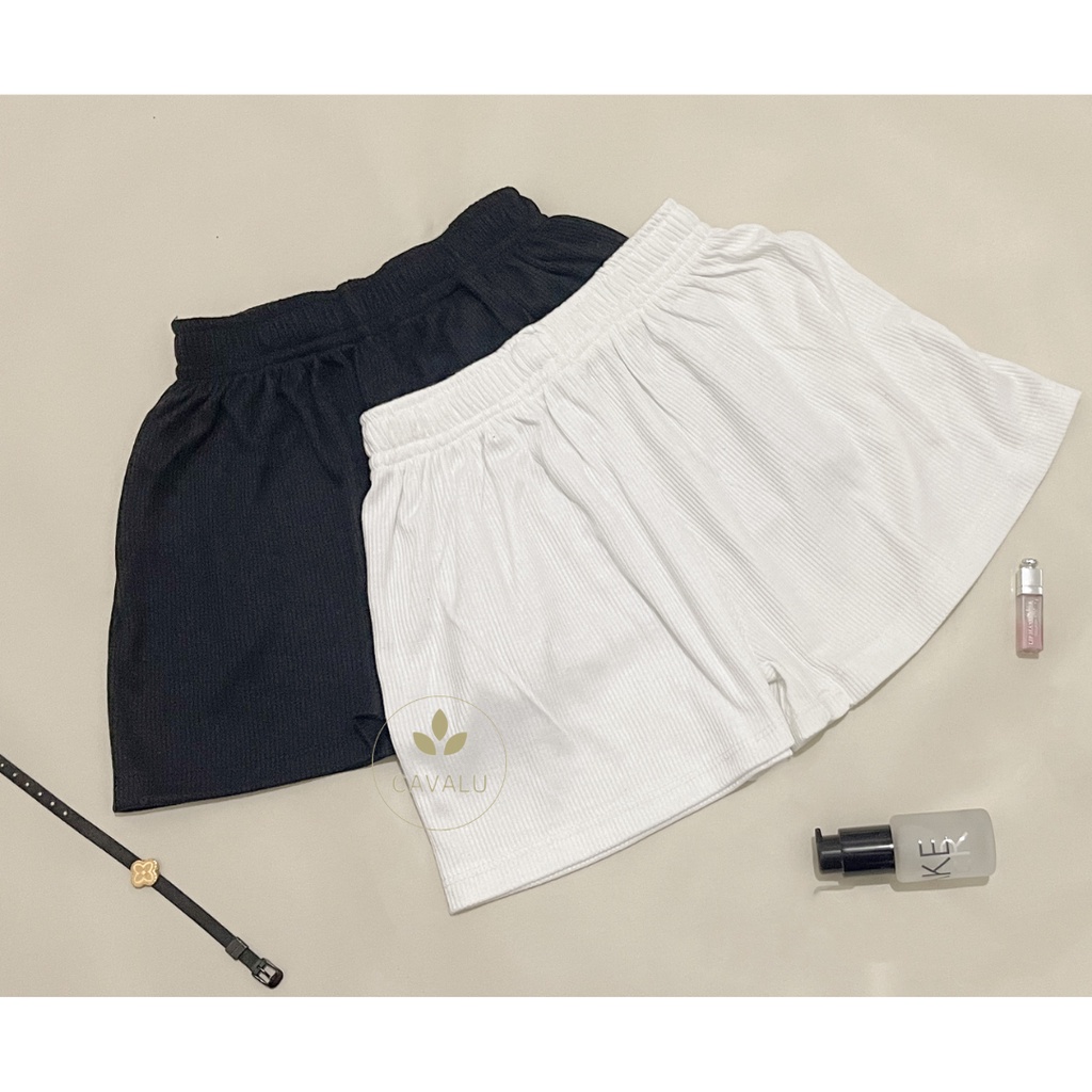 CAVALU Korean Pants Celana Pendek Wanita Celana Santai Rajut 229