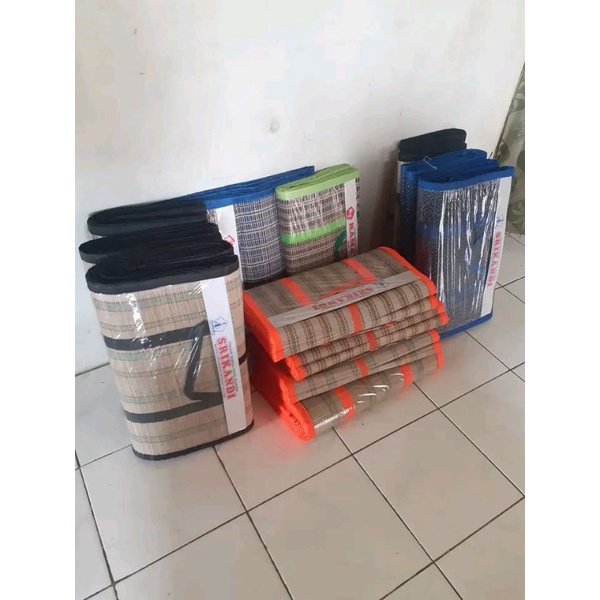 Tikar Lipat / Tikar Santai / Tikar Lesehan / Tikar Piknik Songket Mendong Ukuran 2m x 3m