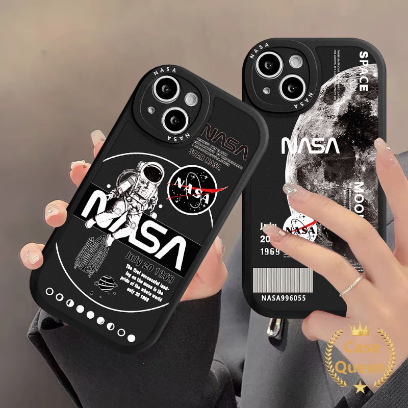 Case NASA Merk Trendy Oppo A17K A17 A57 A55 A54 A15 A95 A96 A77s A12 A16 A5s A16K A74 A76 A16E A3S A1K Reno 5Z 8 7 7Z 5F 5 6 A94 A7 A53 A9 A5 A31 A92 Soft TPU Cover Belakang