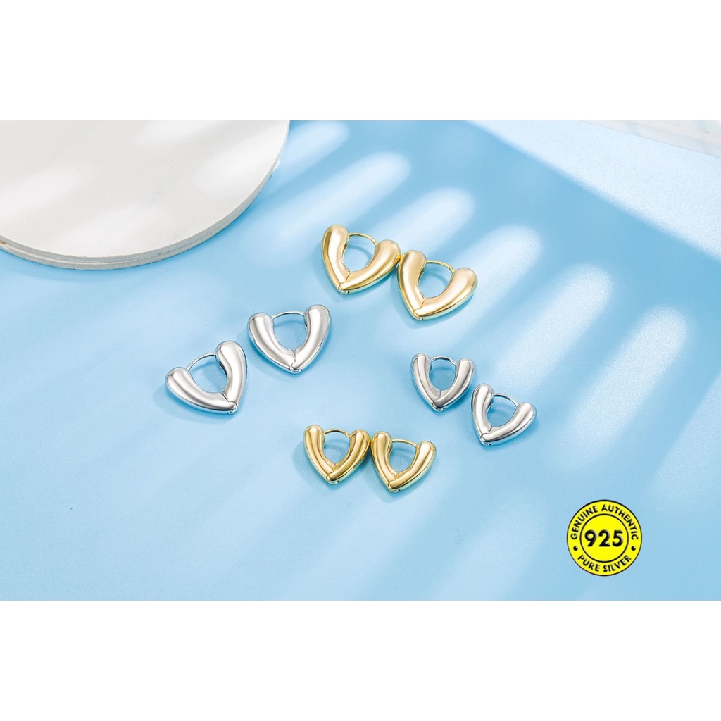 Love Heart Metal Ear Cuff Wanita Anting Telinga Berbentuk Hati U1319