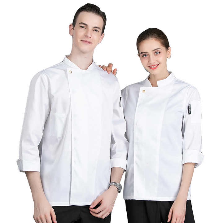 Kemeja Koki Chef Jacket Baju Koki Seragam Koki Chef Barista Unisex