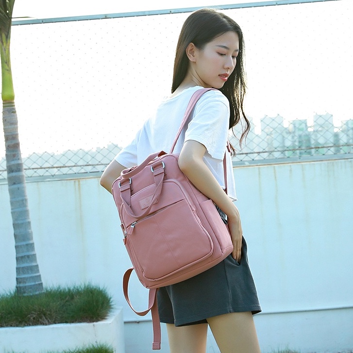 GUDIKA 5206 - Tas Ransel Laptop Wanita Kekinian Import Original Terbaru Bahan Nilon Waterproof Anti Air Premium Korea bisa muat banyak barang banyak slot kocek terlaris - tas wanita - tas cewek - tas kerja - tas laptop - rangsel - gudika bag - tas gudika