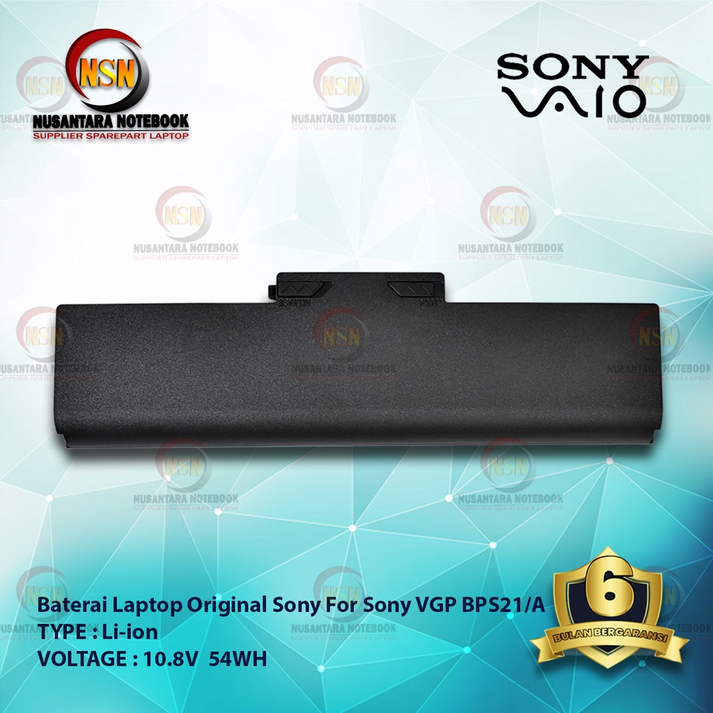 Baterai Original Sony VGP BPS21/A Black 10.8V 54Wh