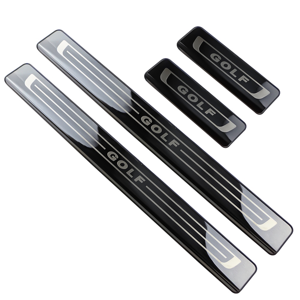 4pcs Lecet Kusen Pintu Mobil Bahan Stainless Steel Untuk Volkswagen VW Golf7 MK7 2013-2019 Door Sill Plate Aksesoris