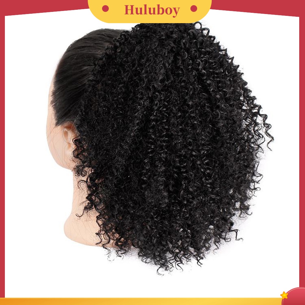 Wig Rambut Ekstensi Model Pendek Keriting Afro Bahan Sintetis Untuk Wanita