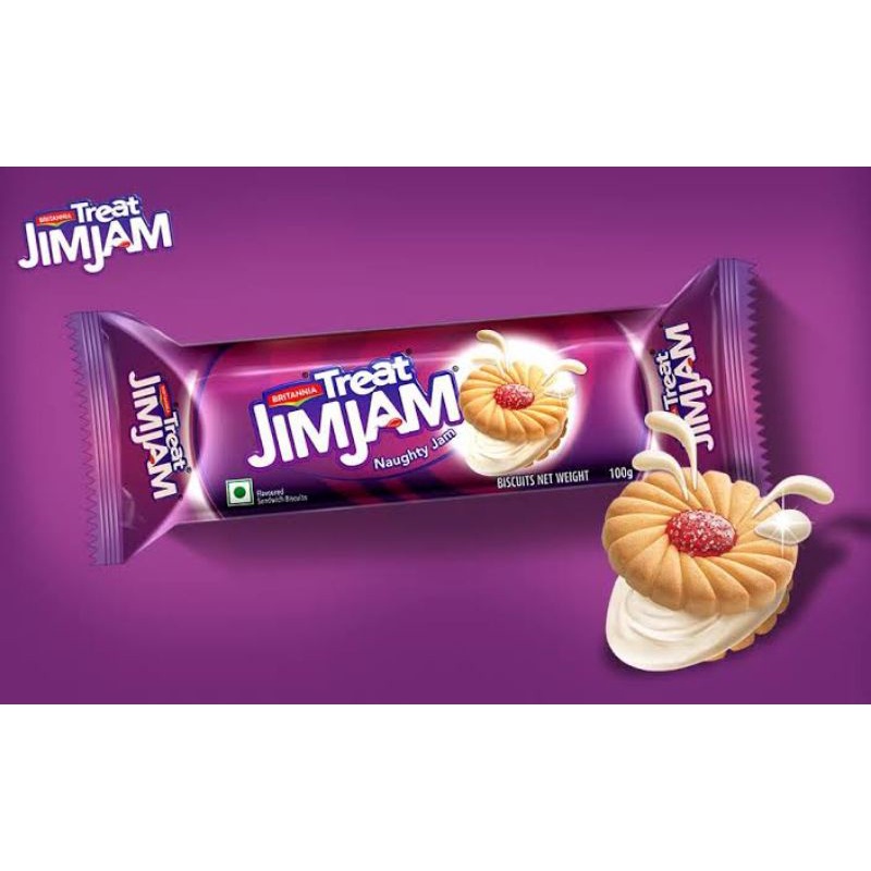 Jual Britannia Treat Jim Jam Naughty Jam Biskuit India Shopee
