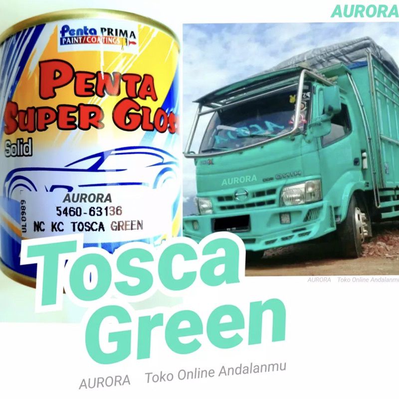Cat Penta Super Gloss NC KC Tosca Green 200ml Hijau Ijo Toska Solid Mengkilap Duco Duko