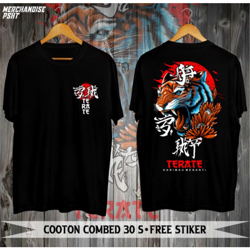 [HOT] KAOS PENCAK SILAT PSHT KAOS TERATE HARIMAU MENANTI JAPAN STYLE KAOS HITAM OBLONG KATUN PRIA WA