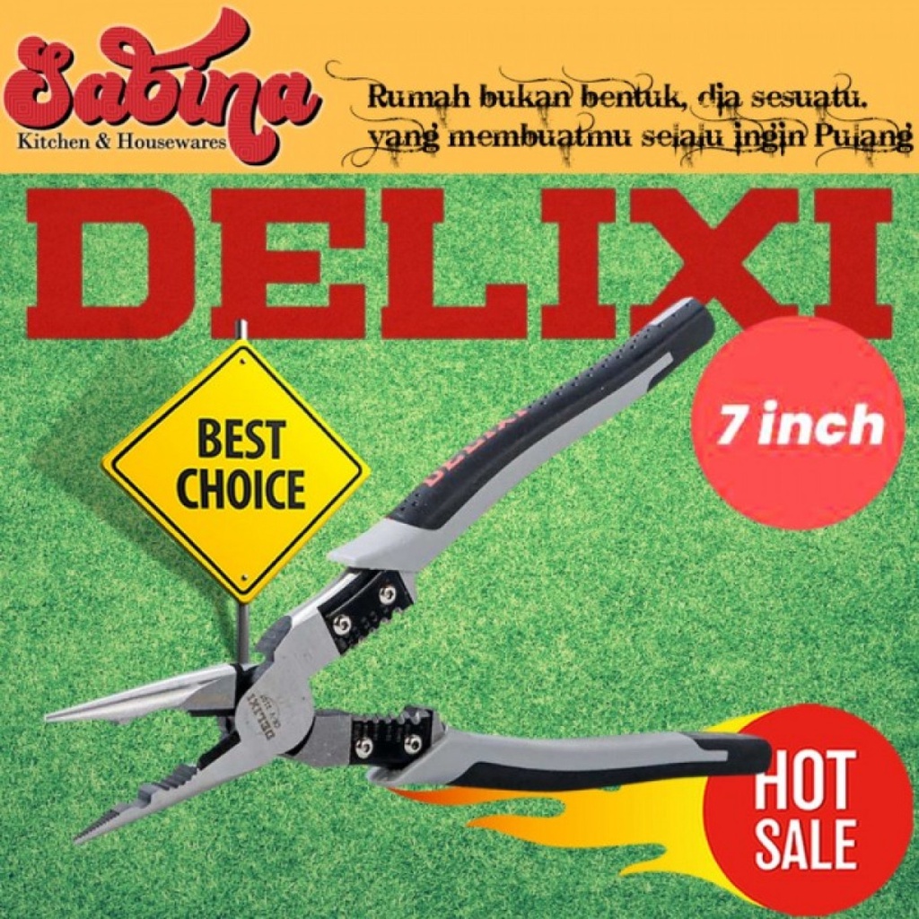 Tang Pemotong Kawat Kabel CRV Multifungsi Needle Plier 7Inch Anti Slip