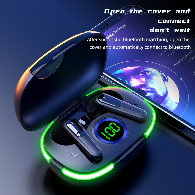 Pro 80 TWS Headset Bluetooth 5.1 Wireless Earphone Waterproof  Gaming  Handset Sound Bluetooth Dengan LED For Untuk Ponsel Cerdas Xiaomi Samsung Huaweiweli