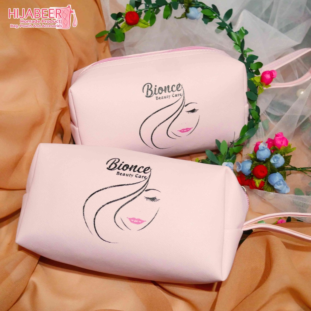 Dompet Sablon - Pouch Kosmetik Free Sablon - Pouch souvenir pernikahan - Dompet Kosmetik bisa request Logo Online shop