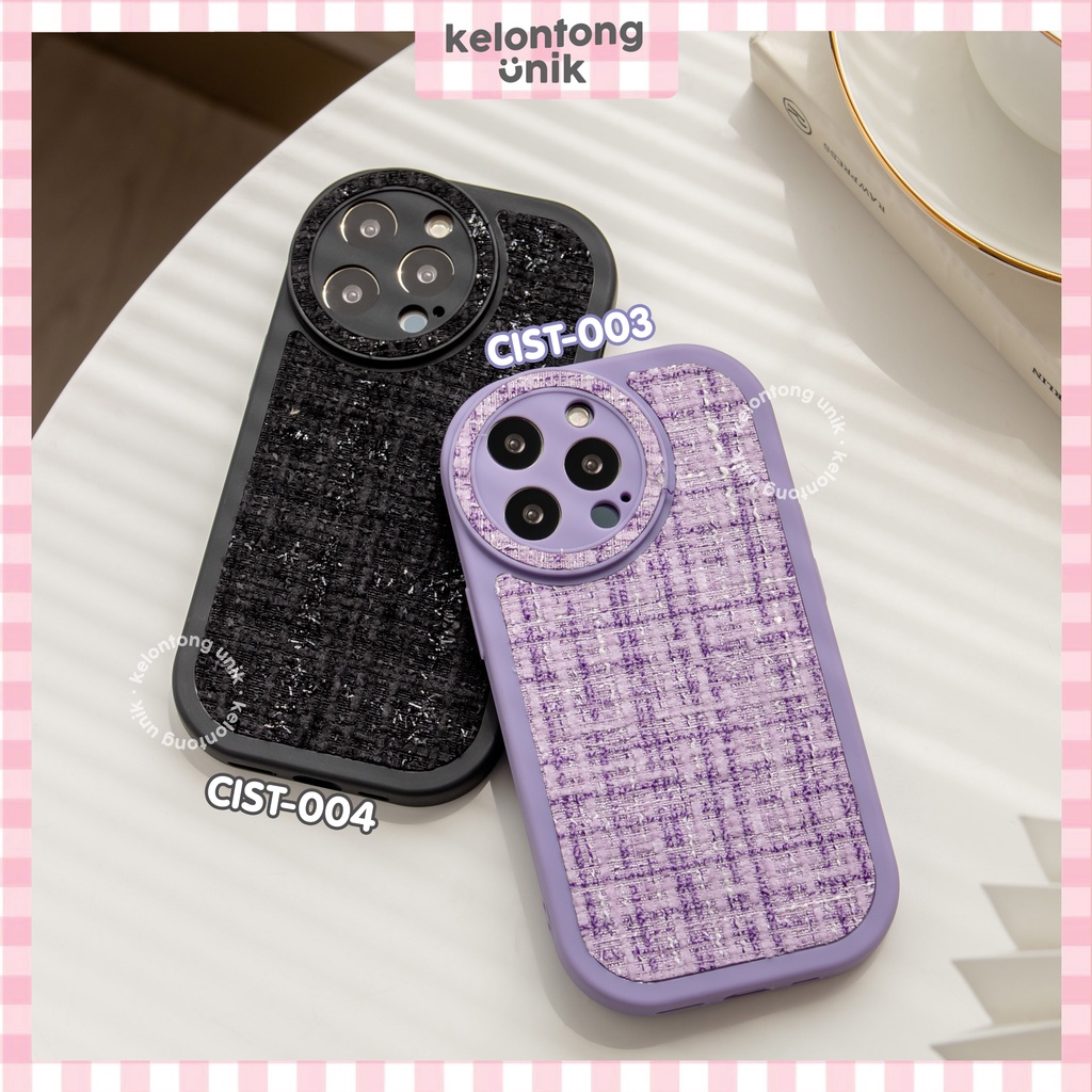 (Seri 2) For iPhone - Woven Tweed Shockproof Case Kain