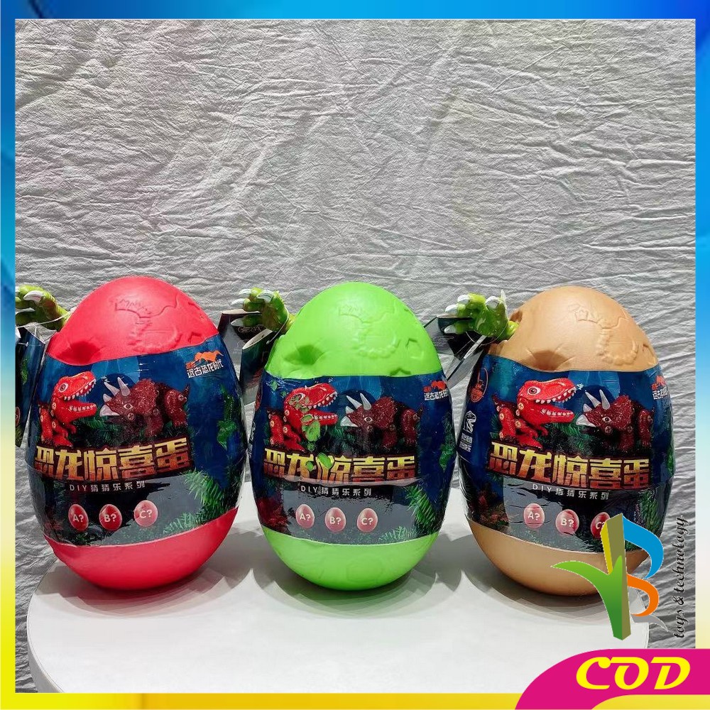 RB-M159 Mainan Telur Dinosaurus Mainan Edukasi Anak DIY Bongkar Pasang Telor Dino Surprise Egg