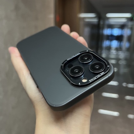 IPHONE Casing matte Ungu Tua Baru Untuk Iphone14 13 12 Pro Max, Dengan Perlindungan Lensa Ferrule14 Pro Max metal Canggih Hitam matte Dan hard case Tahan Jatuh