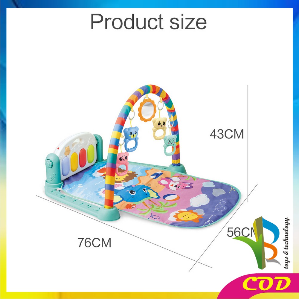 RB-M15-16 Baby Play Gym Mainan Anak Bayi Rattle &amp; Piano Playmat Matras / Kasur Bayi Playgym Musical