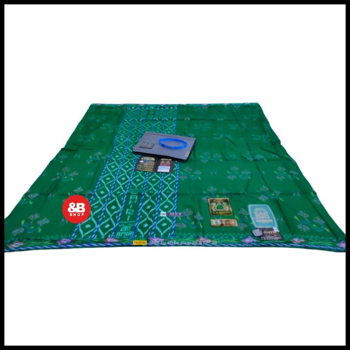 Promo Sarung Lamiri S90 Full Sutra Kembang Mustamin Mst Hijau Botol Karpet