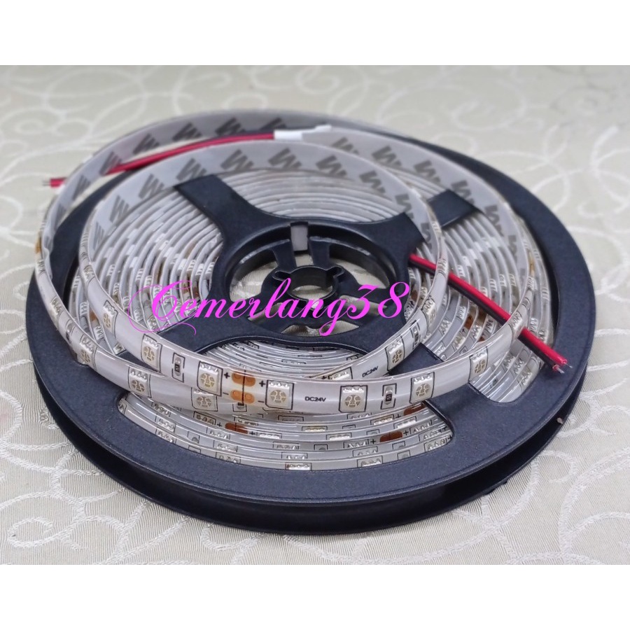 LED Strip Flexible 5050 24V Hijau/ Green 300 LED/Roll WaterProof IP44