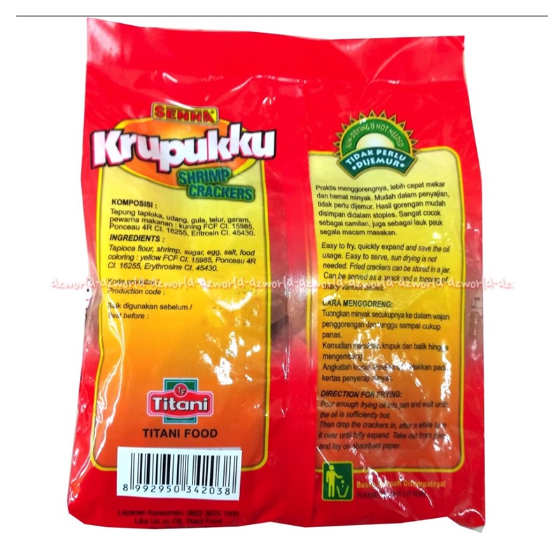 Krupukku Senna Kerupuk Udang 250gr Titani Food Sena Shrimp Crackers Krupuk Ku 250 gram Crupukku