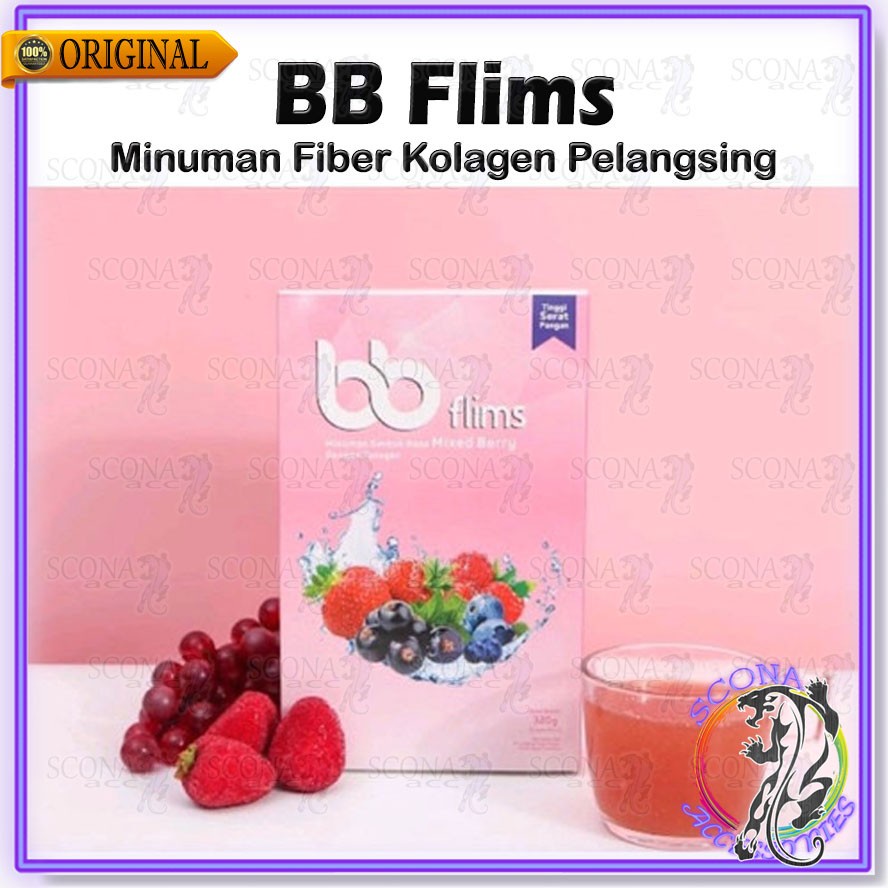 

BB Flims Sachet Minuman Fiber Kolagen Pelangsing Mixed Berry Halal