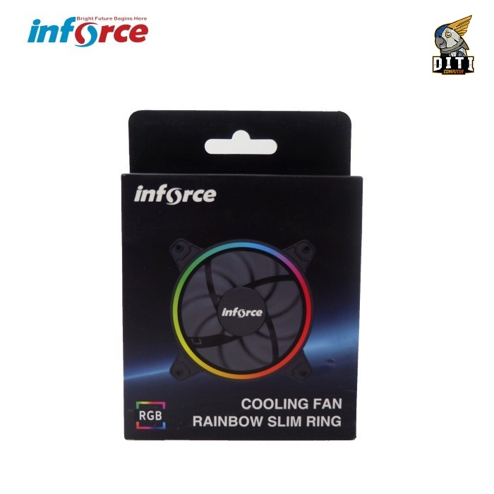 Inforce Cooling Fan Rainbow Slim Ring Hydro Bearing 120mm Kipas Casing