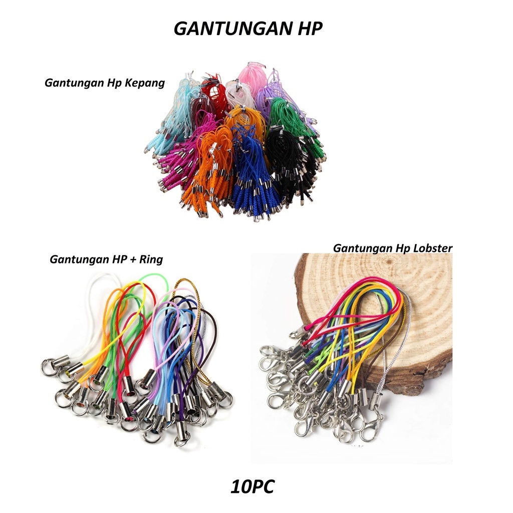 Gantungan HP Kait udang ,Kepang &amp; Plus Ring Harga/10pc