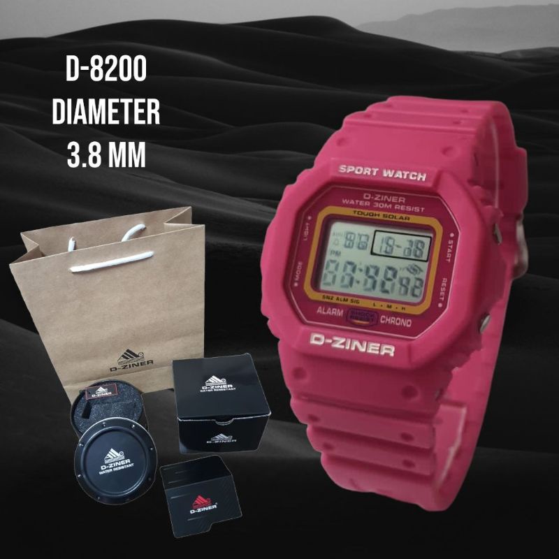 Jam Tangan Wanita Digital D-Ziner D-8200 Original Tahan Air New