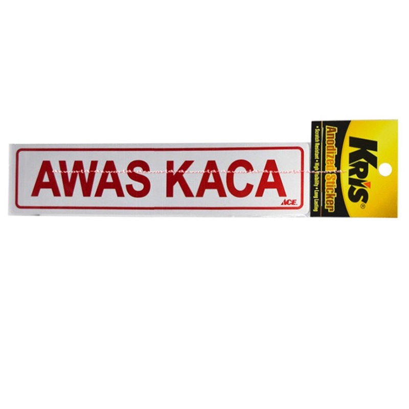 Kris Stiker Awas Kaca Sticker Mudah Diaplikasikan Pada Permukaan Metal Kaca Atau Plastik Watch out for Glass Krisbow Ace Awaskaca