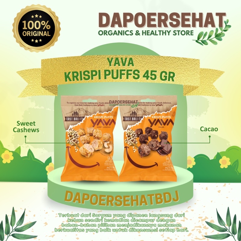 

YAVA - Krispi Puffs Sweet Cashew & Cacao 45 gr |ex East Bali Cashew