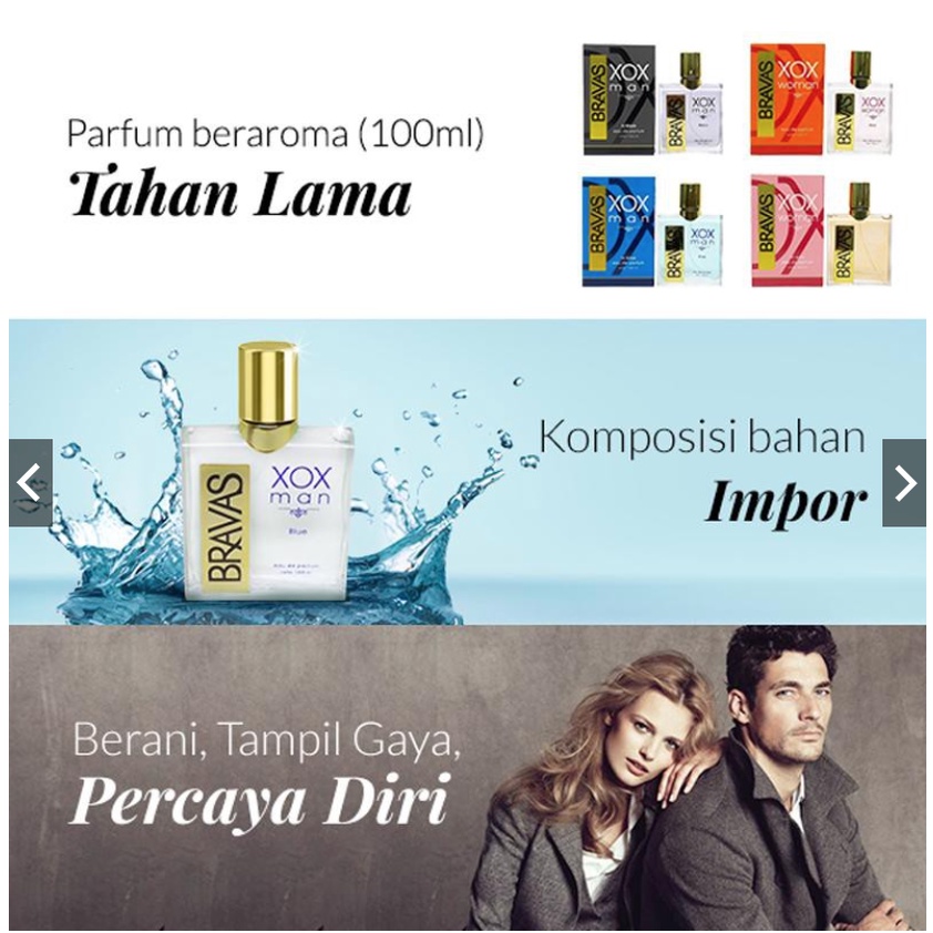 BRAVAS Parfum Pria 100 ML XOX Man Eau De Parfum HALAL Perfume Spray Lelaki EDP Ori Black dan Blue