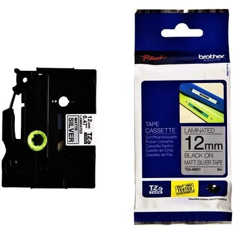 

Brother Label Tape TZe-M931 12mm X 8meter Black On Silver Matte