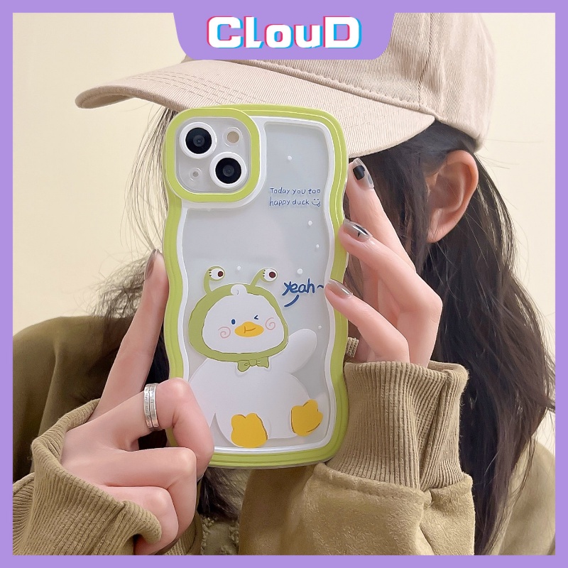 Oppo A16 A16 A17 A15 A54 A57 A17K A95 A9 A16s A12 A3s A5s A5 A1k A55 A74 A76 A96 A77 A7 A16K A12E A77s A53 A52 Reno 8Z 6 7 7Z Teh Susu Bebek Kartun Lucu Lembut Tpu Bergelombang Casing Edge